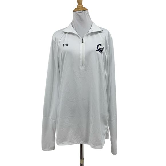 California Golden Bears Shirt Womens XL White Locker Half Zip Under Armour Cal - Picture 1 of 13